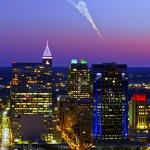 Falcon 9 Rocket Launch seen from Raleigh at Sunset