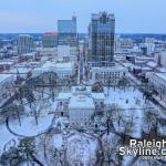 Downtown Raleigh first morning light after snowfall