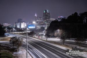 Slushy Snow covers Raleigh