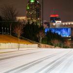 Snow covering Lenoir Street