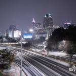 Downtown Raleigh in the light snow on January 10, 2025