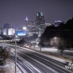 Downtown Raleigh in the light snow on January 10, 2025