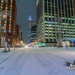 Fayetteville Street covered in icy snow