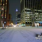 Fayetteville Street covered in icy snow